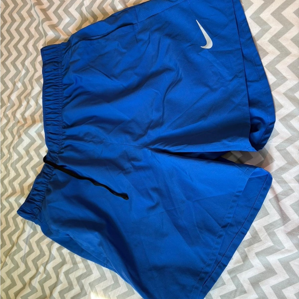 Vibrant Blue Athletic Shorts with Swoosh